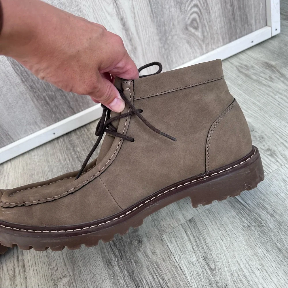 Sonoma Ankle Boots Men's Size 8 Taupe Foster Comfort Lace Up